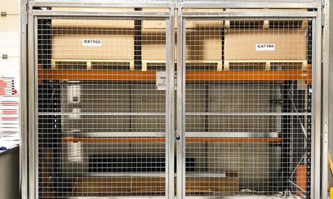 Mesh security doors for racking