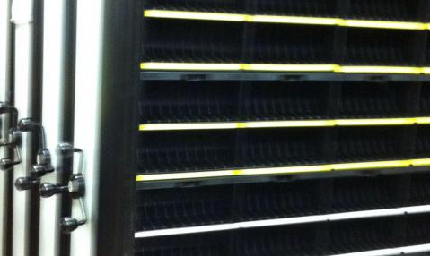 BT tape storage on mobile shelving