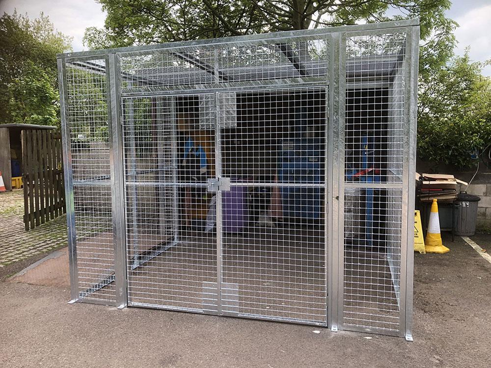 External storage using galvanised mesh