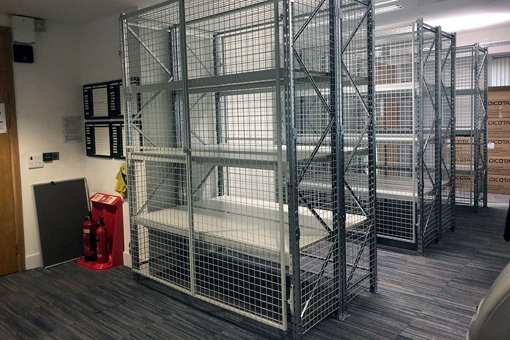 Secure shelving and racking systems