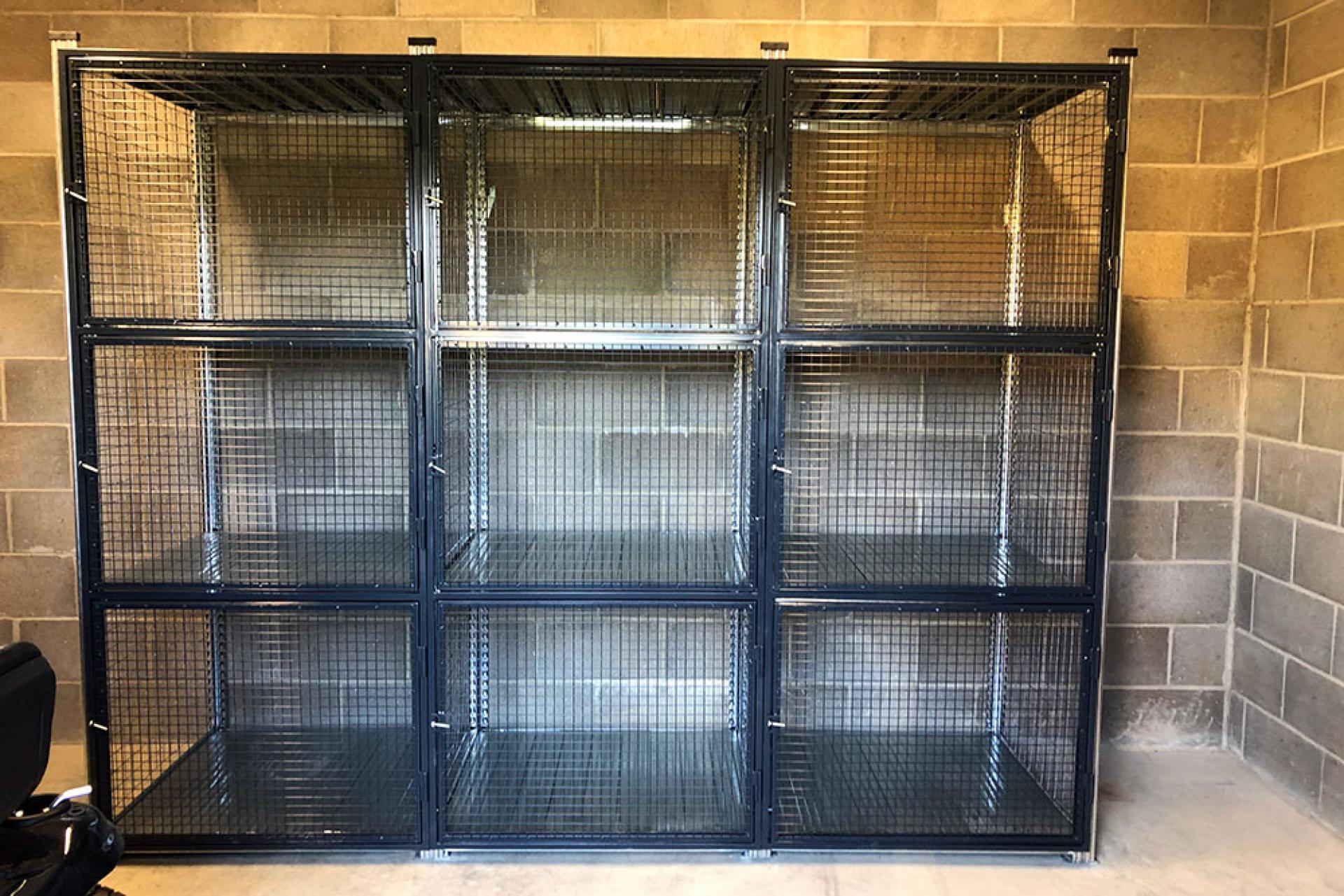 Oversized sports lockers completed with lockable doors