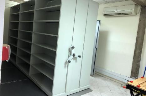 Completed mobile shelving installation