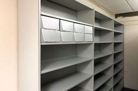Data boxes fitted on to shelves