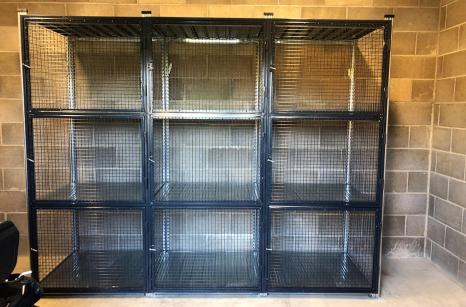 Oversized sports lockers completed with lockable doors