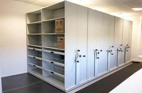 Closed office mobile shelving