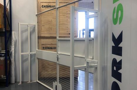 Large double door showing side supports